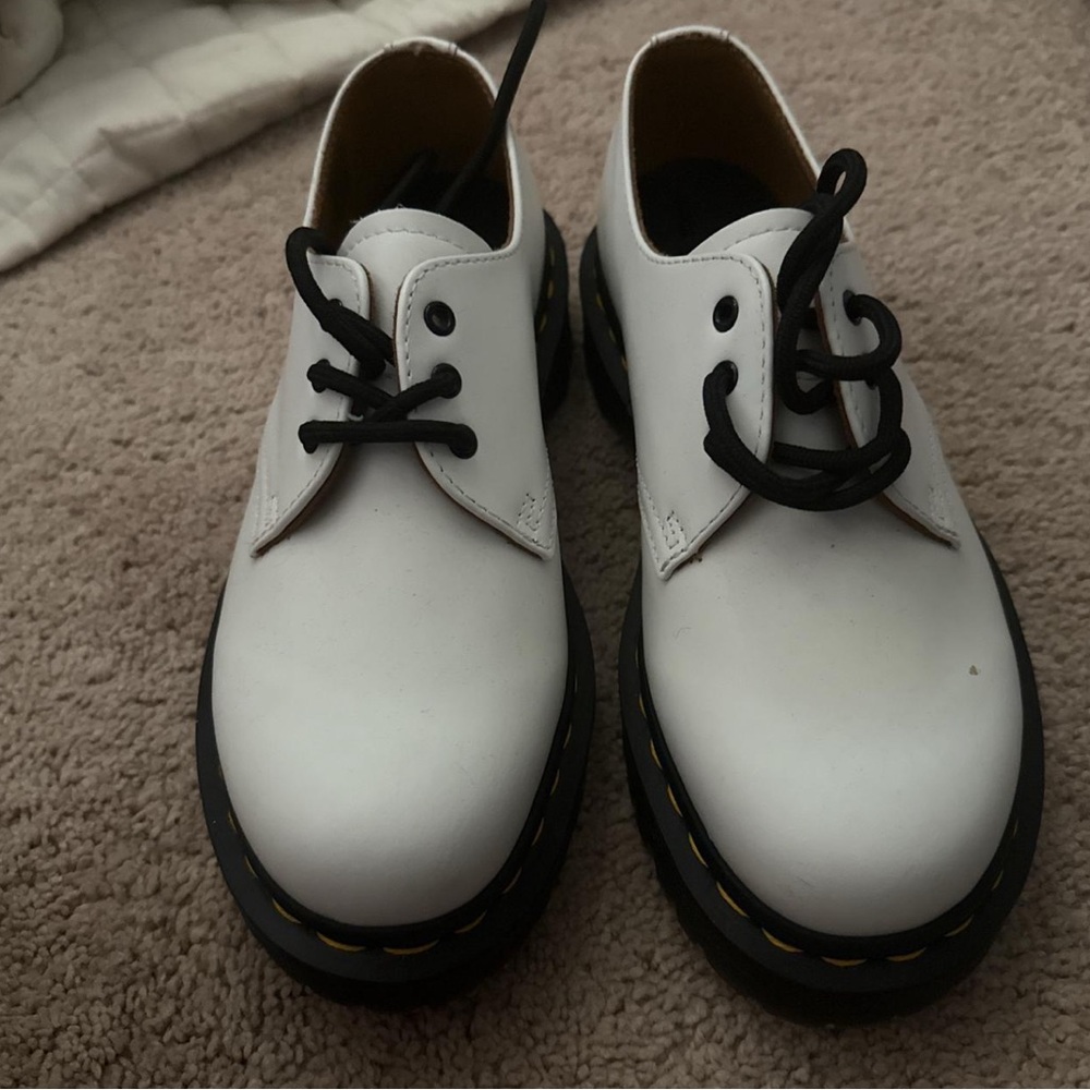 Dr. Martens White and Black Flats